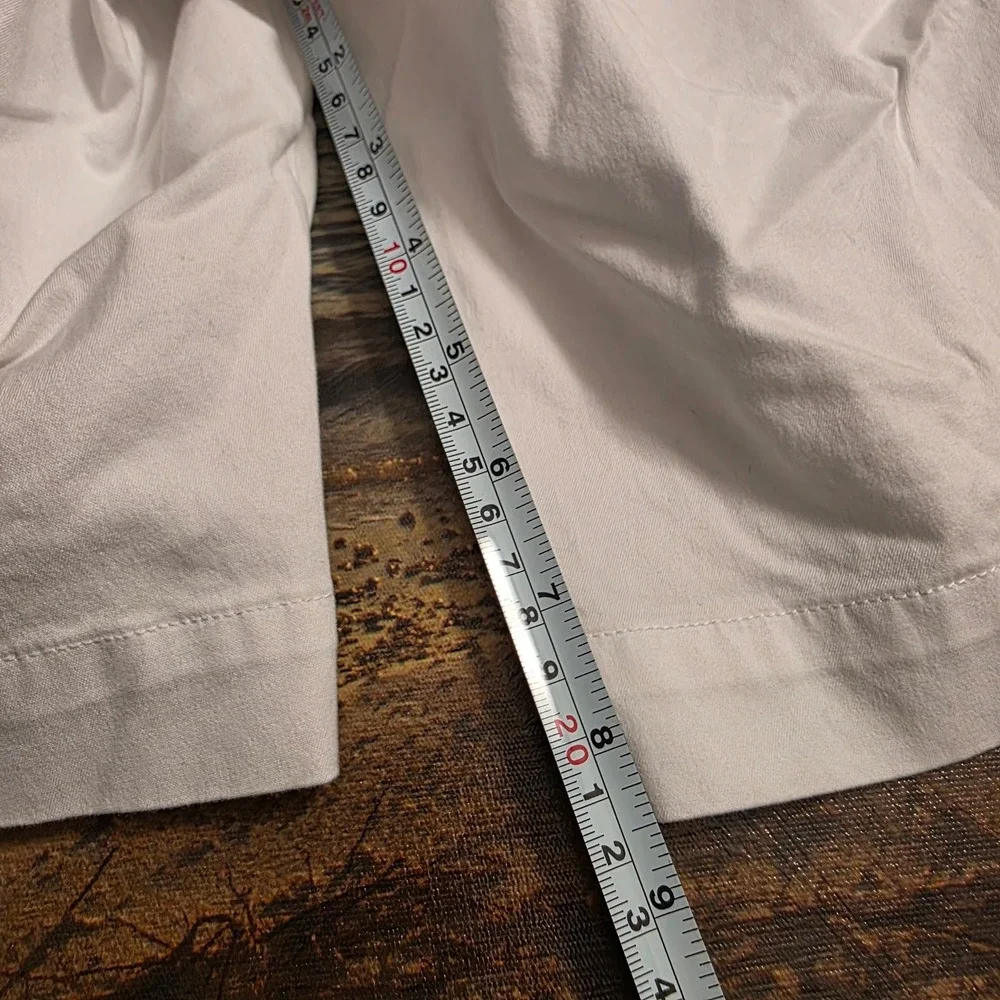 Polo Golf Ralph Lauren Mens White Cotton Twill Stretch Short Size 32 Plaid Crest